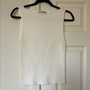 Abercrombie & Fitch Ivory Ribbed Tank Top